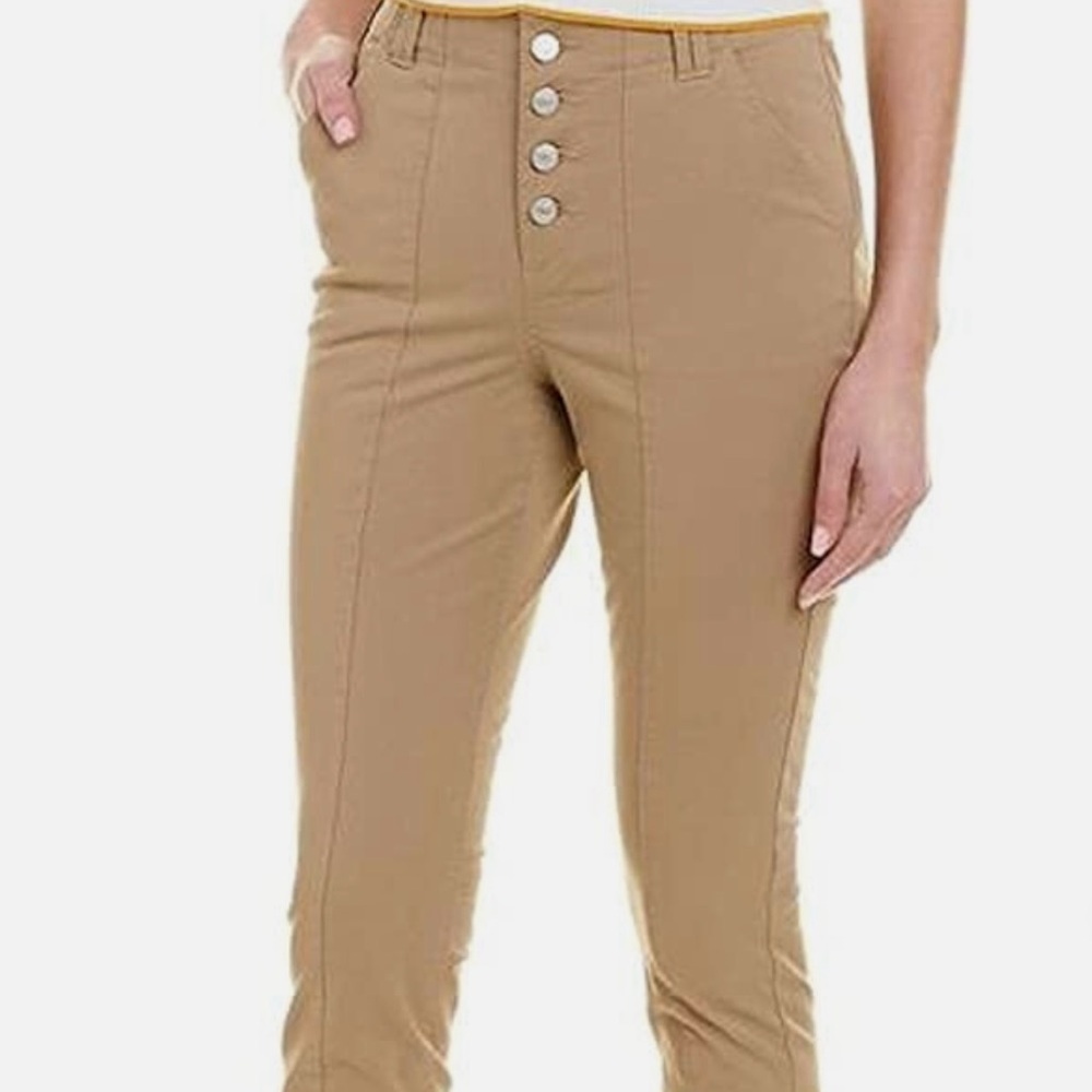 Alc Tan Cotton Stretch Lace Up Kyle High Rise Trouser.